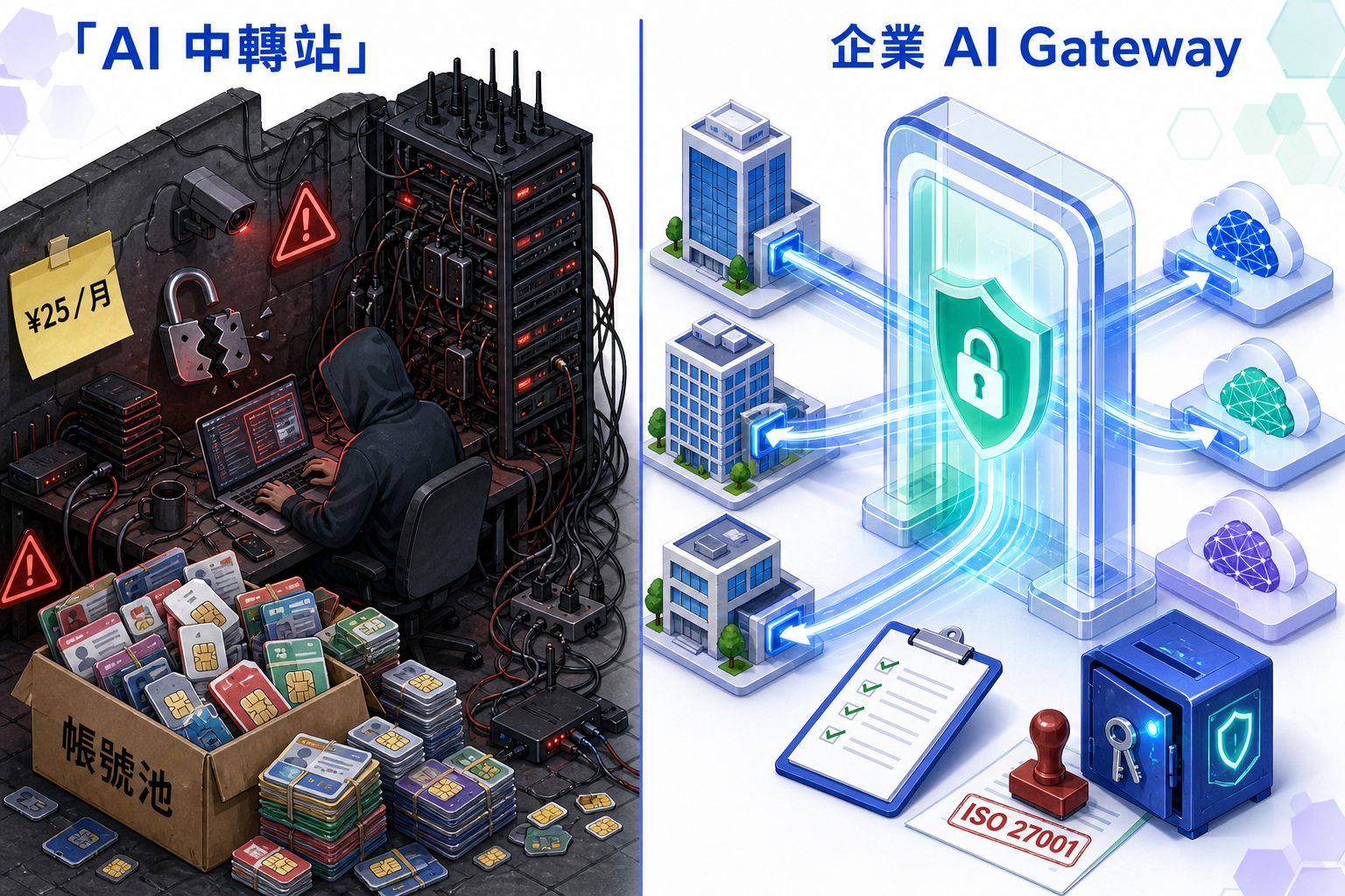 非官方 AI 中轉站與企業 AI Gateway 的對比